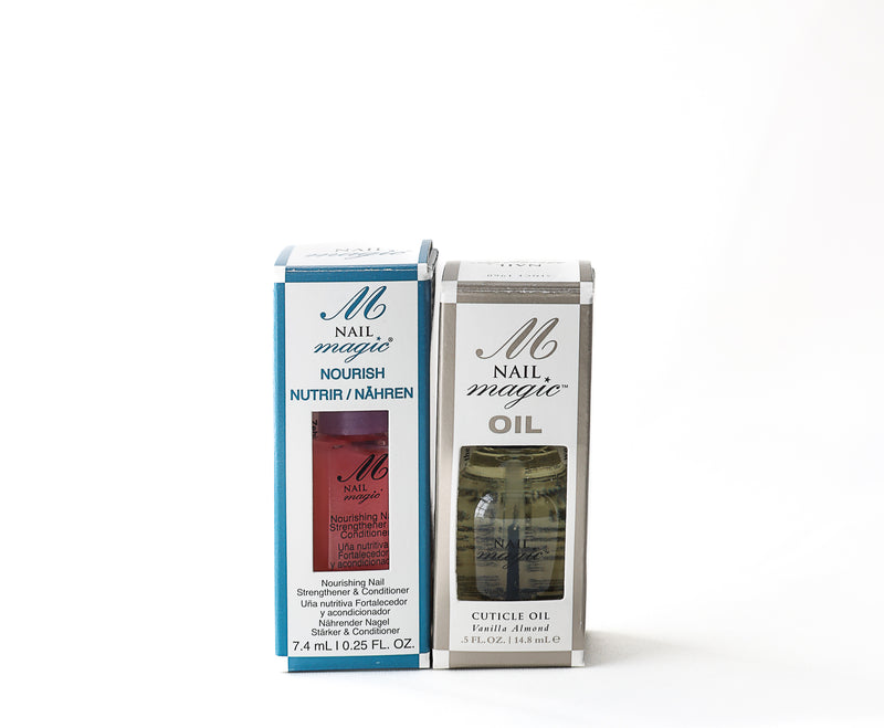 Nail Magic Nourish Nail Strengthener & Vanilla Almond Cuticle Oil Bundle Pack