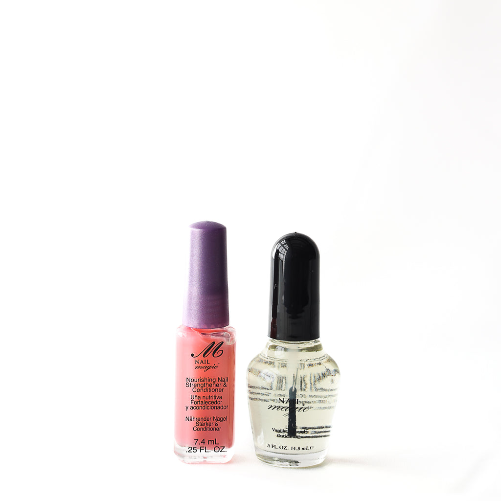 Nail Magic Nourish Nail Strengthener & Vanilla Almond Cuticle Oil Bundle Pack