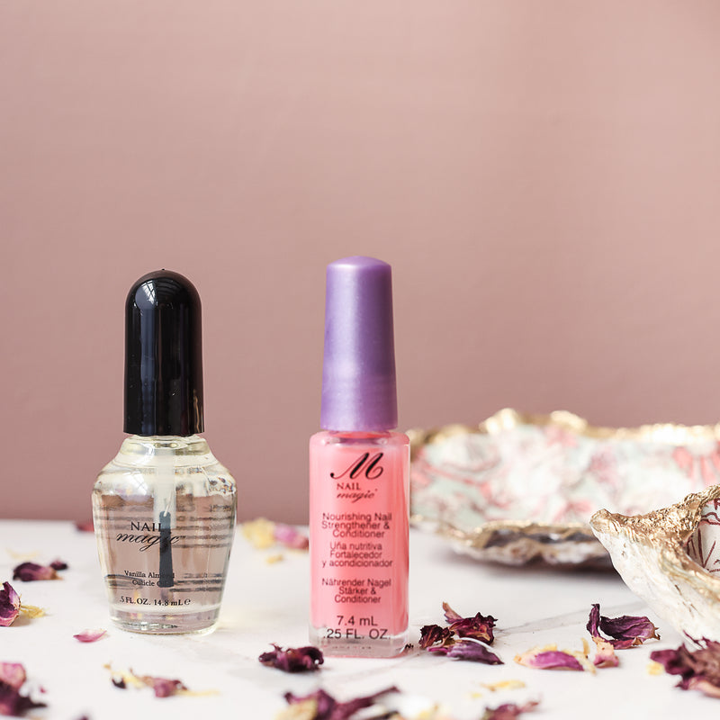 Nail Magic Nourish Nail Strengthener & Vanilla Almond Cuticle Oil Bundle Pack