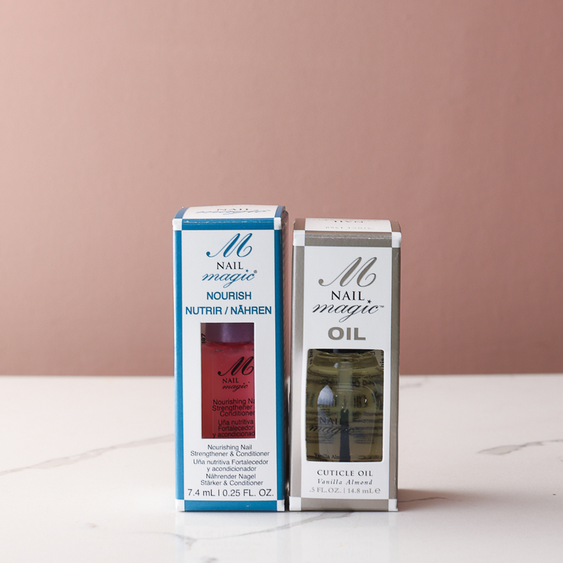 Nail Magic Nourish Nail Strengthener & Conditioner 7.4ml and Vanilla Almond Cuticle Oil 14.8ml
